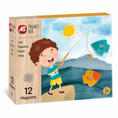 AS Magnet Box Ψαράκια 12 Εκπαιδευτικοί Ξύλινοι Μαγνήτες Για 2+ Χρονών