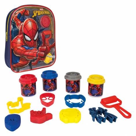 AS Πλαστελίνη Marvel Spiderman Τσάντα Πλάτης Με 4 Βαζάκια - Καπάκια Καλουπάκια Και 5 Εργαλεία 200gr