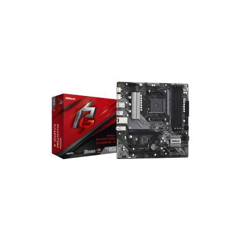 ASROCK MB B550M PHANTOM GAMING 4, SOCKET AMD AM4, CS AMD B550, 4 DIMM SOCKETS DDR4, HDMI/DISPLAY PORT, LAN GIGABIT, MICRO-ATX, 2YW.