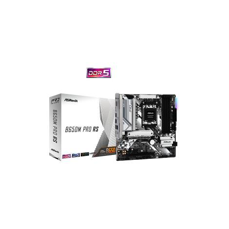 ASROCK MB B650M PRO RS, SOCKET AMD AM5 AMD RYZEN 9000/8000/7000 CPU, CS AMD B650, 4 DIMM SOCKETS DDR5, HDMI/DP, 2.5 GIGABIT LAN, MICRO-ATX, 3YW