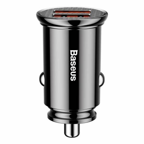 Baseus Φορτιστής Αυτοκινήτου Circular 2xUSB QC3.0 Γρήγορης Φόρτισης 5A 30W Μαύρος CCALL-YD01