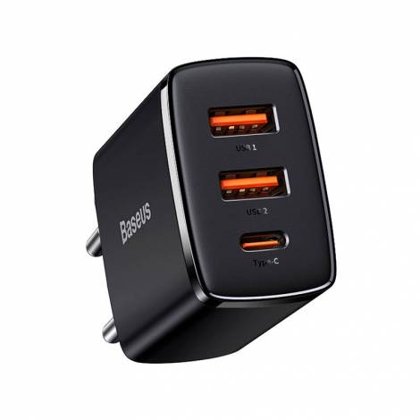 Baseus Φορτιστής Χωρίς Καλώδιο 2xUSB-A, 1xUSB-C, PD, 3A, 30W Μαύρος CCXJ-E01