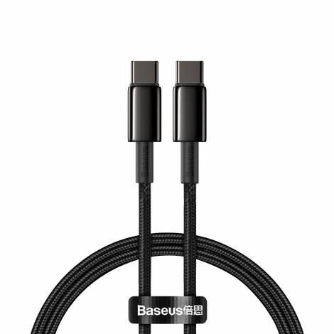 Baseus Καλώδιο Φόρτισης Tungsten PD Type C σε Type C 100W 1m Μαύρο CATWJ-01