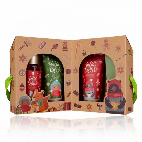 Bath set HELLO WINTER in paper gift box