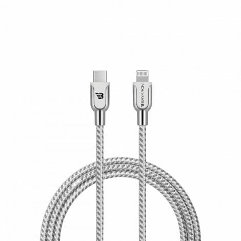 Baykron Καλώδιο Φόρτισης Type C σε Lightning Basic Braided Charge and Sync 20W 1.2m Ασημί BKR-BL-C2L-001-W