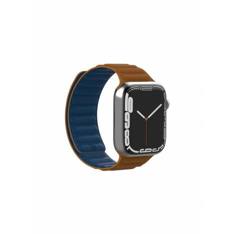 Baykron Λουράκι για Apple Watch Διπλής Όψεως Μαύρο Μπλε BKR-ST-45-Bl-Brn