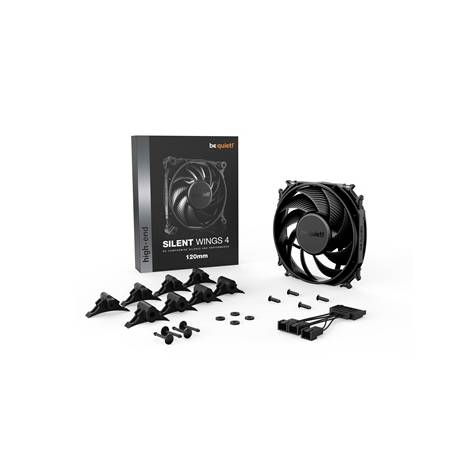 BEQUIET FAN SILENT WINGS 4 120MM BL092, 3 PIN, 1600RPM, 48,7CFM/82,74M3/H, 18,9 dB, Lifespan 300000h, BLACK, 5YW.