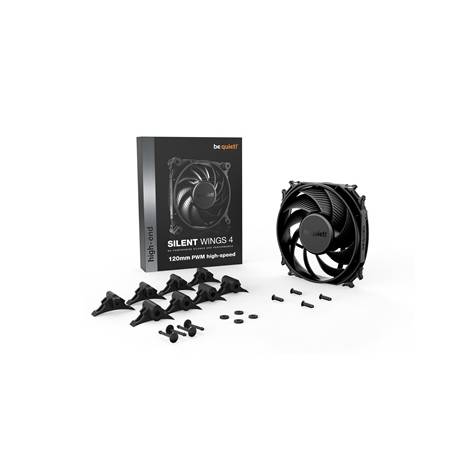 BEQUIET FAN SILENT WINGS 4 120MM PWM HIGH-SPEED BL094, 4 PIN PWM, 2500RPM, 76,7CFM/130,31M3/H, 31,2 dB, Lifespan 300000h, BLACK, 5YW.