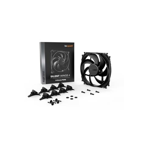 BEQUIET FAN SILENT WINGS 4 140MM PWM BL096, 1100RPM, 51,3CFM/87,16M3/H, 13,6 dB, Lifespan 300000h, BLACK, 5YW.