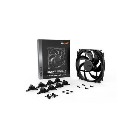 BEQUIET FAN SILENT WINGS 4 140MM PWM HIGH-SPEED BL097, 1900RPM, 78,4CFM/133,2M3/H, 29,3 dB, Lifespan 300000h, BLACK, 5YW.