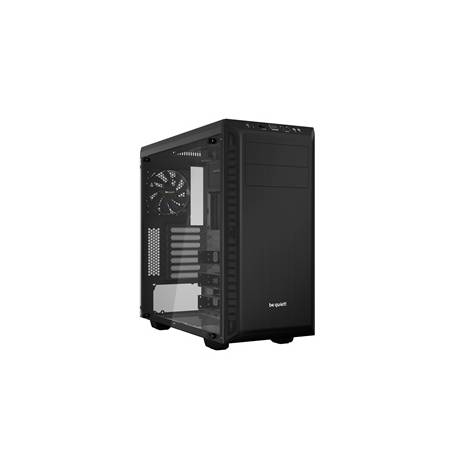 BEQUIET PC CHASSIS PURE BASE 600 WINDOW BGW21, MIDI TOWER ATX, BLACK, W/O PSU, 1X14CM PURE WINGS 2 FAN, 1X12CM REAR PURE WINGS 2 FAN, 3YW.