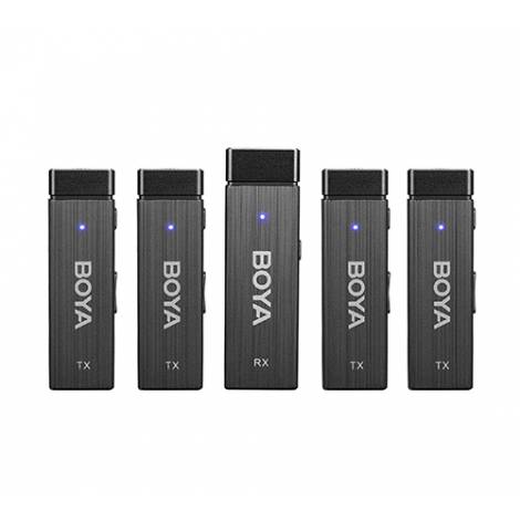 Boya BY-W4 Ultracompact 2.4GHz Four-Channel Wireless Microphone System (4 person vlog)