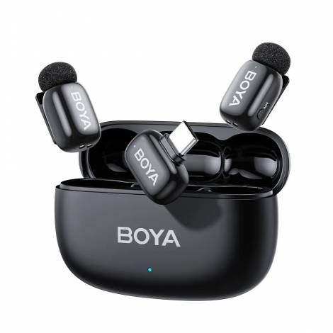 BOYA mini 2 Type-C - 2,4GHz 2mic Wireless AI-ANC Mic w. Charging Box Mono/stereo/safety-track