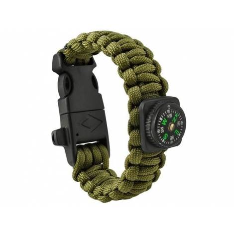 Βραχιόλι Επιβίωσης Paracord 5 σε 1 Πράσινο 00006063