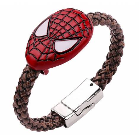 Marvel Spider Man Bracelet unisex καφέ χειροποίητη πλέξη με κουτί δώρου