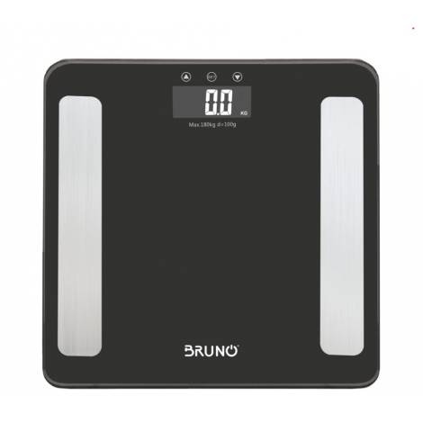 BRUNO ψηφιακή ζυγαριά με λιπομετρητή, έως 180kg, μαύρη (BRN-0056)