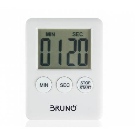 BRUNO χρονόμετρο & αντίστροφη μέτρηση, LCD, με μαγνήτη, λευκό (BRN-0063)