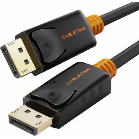 Cabletime Cable DisplayPort male - DisplayPort male 4k/60Hz 1.8m Μαύρο (CT-AV585-01G-B1-8)