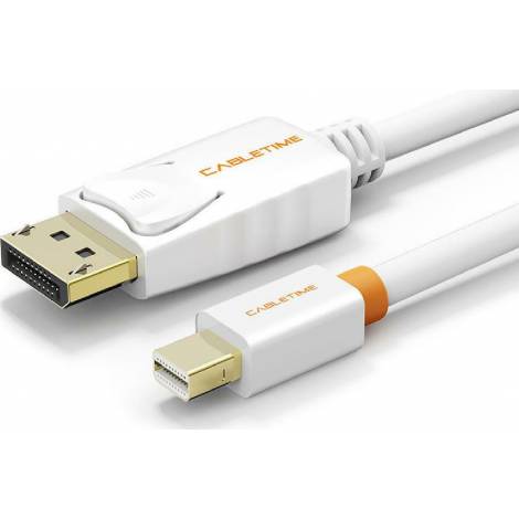 Cabletime Cable DisplayPort male - mini DisplayPort male 4K 1.8m Λευκό (CT-AV588-02G-W2)