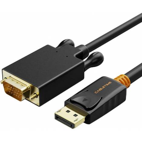 Cabletime Cable DisplayPort male - VGA male 1080p 3m Μαύρο (CT-AV585-04G-B3)