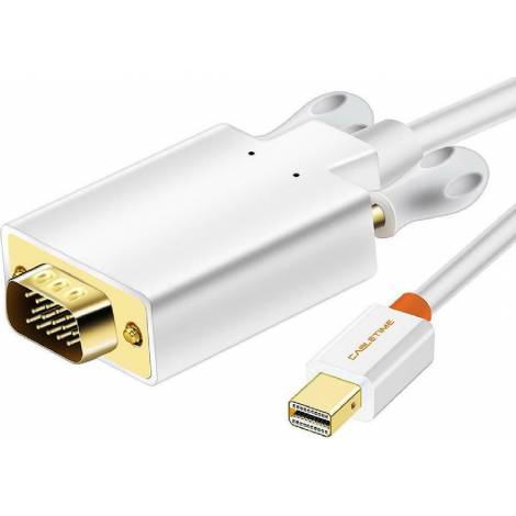 Cabletime Cable mini DisplayPort male - VGA male 1.8m 1080p Λευκό (CT-AV585-05G-W1-8)