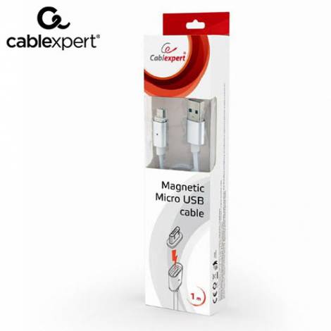 CABLEXPERT 3-in-1 MAGNETIC CABLE 1M MICRO USB - LIGHTNING - TYPE-C RETAIL PACK SILVER