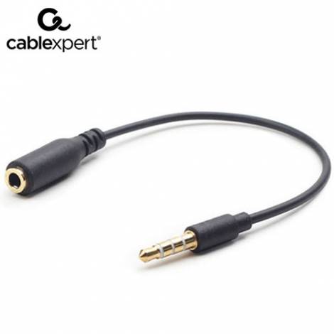 CABLEXPERT 3.5mm 4-PIN AUDIO CROSS-OVER ADAPTER CABLE BLACK