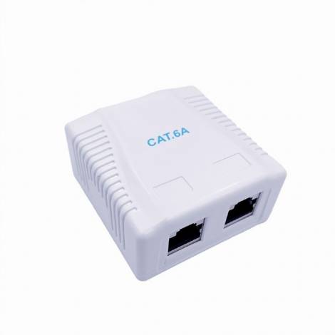 CABLEXPERT CAT6A FTP DOUBLE PORT SURFACE MOUNT BOX WHITE