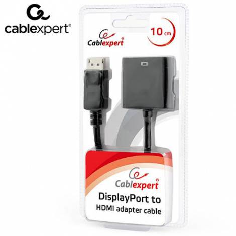 CABLEXPERT DISPLAYPORT TO HDMI ADAPTER CABLE BLACK 10CM