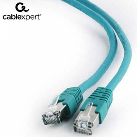 CABLEXPERT FTP CAT6 PATCH CORD GREEN SHIELDED 1M