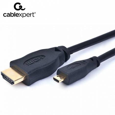 CABLEXPERT HDMI MALE TO MICRO D-MALE BLACK CABLE WITH GOLD-PLATED CONNECTORS 3M