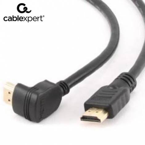 CABLEXPERT HDMI v.1.4 90DEGREES MALE TO STRAIGHT MALE CONNECTORS CABLE 19PINS GOLD PLATED 1,8M