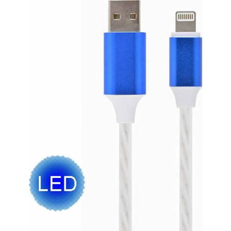 Cablexpert LED USB to Lightning Cable Μπλε 1m (CC-USB-8PLED-B-1M)
