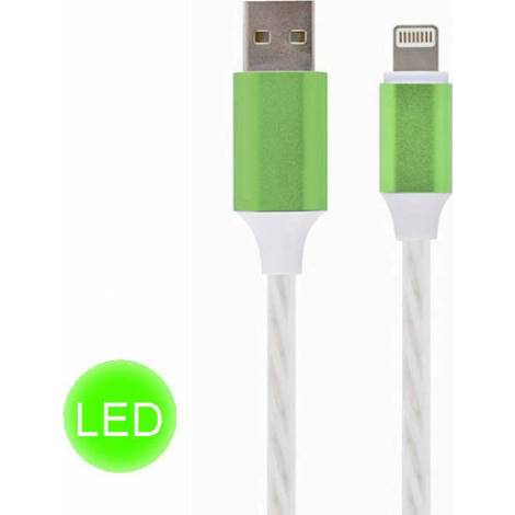 Cablexpert LED USB to Lightning Cable Πράσινο 1m (CC-USB-8PLED-G-1M)
