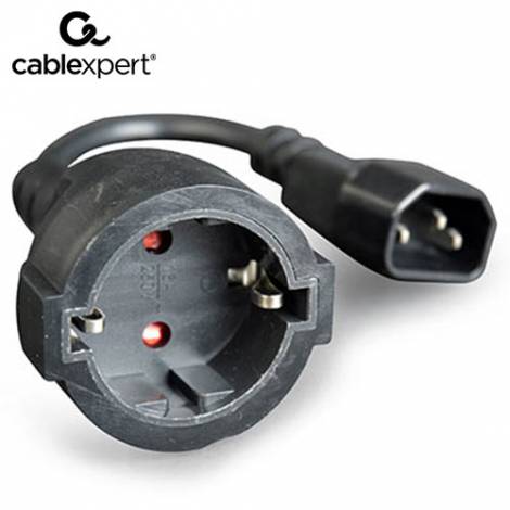 CABLEXPERT POWER ADAPTER CORD (C14 MALE TO SCHUKO FEMALE)