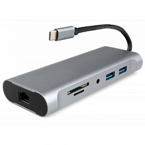 CABLEXPERT USB TYPE-C 7-IN-1 MULTIPORT ADAPTER (HUB3.0+HDMI+VGA+PD+CARD READER+STEREO AUDIO)