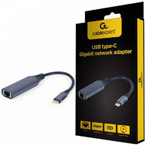 CABLEXPERT USB TYPE-C GIGABIT NETWORK ADAPTER SPACE GREY RETAIL PACK