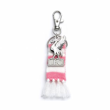 Carat Shop Liverpool FC - Pink Stripe Scarf & Liverbird Backpack Hanger (LFCBH003)