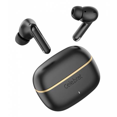 CELEBRAT earphones με θήκη φόρτισης WD03, True Wireless, 13mm, 30/300mAh, μαύρα