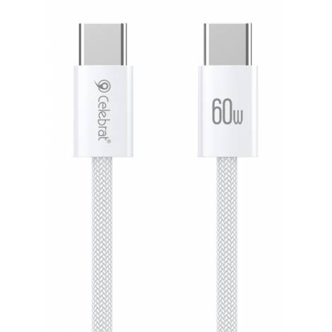 CELEBRAT καλώδιο USB-C U600, 60W, 480Mbps, 1m, λευκό