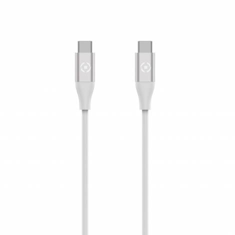 Celly Καλώδιο Φόρτισης Type-C σε Type-C 60w 1.5m Άσπρο USBCUSBCCOLWH