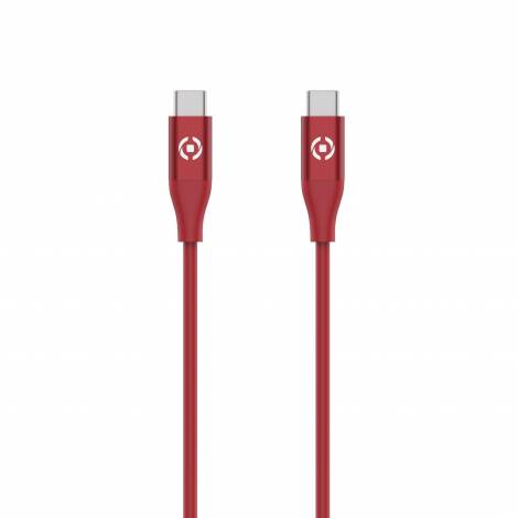 Celly Καλώδιο Φόρτισης Type-C σε Type-C 60w 1.5m Κόκκινο USBCUSBCCOLRD