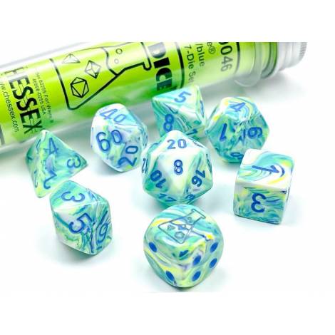 CHESSEX Festive Garden/ Blue 7 dice (CSX30046)