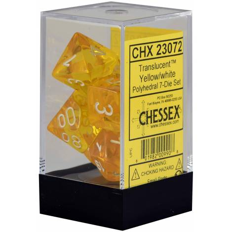 CHESSEX Yellow - White 7 Dice Set (CHX23072)