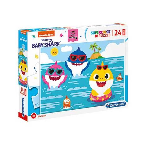 Clementoni Παιδικό Παζλ Maxi Super Color Baby Shark 24 τμχ