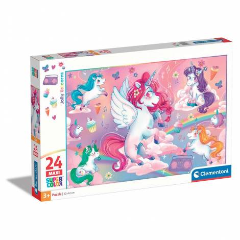 Clementoni Παιδικό Παζλ Maxi Super Color Jolly Unicorns 24 τμχ