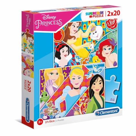Clementoni Παιδικό Παζλ Super Color Disney Princess 2x20 τμχ