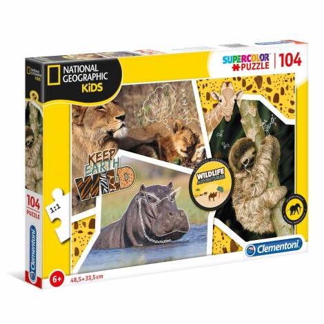 Clementoni Παιδικό Παζλ Super Color National Geo Kids Wildlife Adventurer 104 τμχ