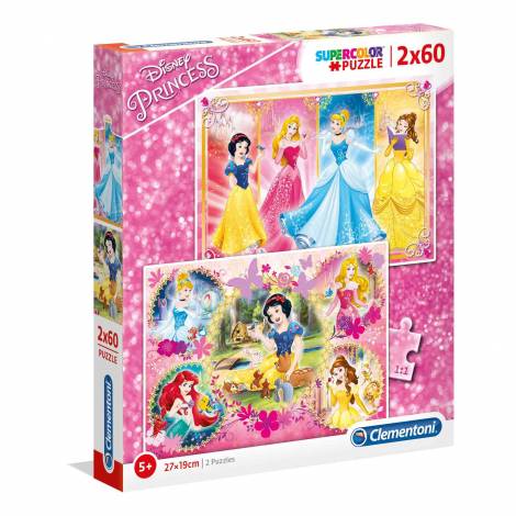Clementoni Παιδικό Παζλ Super Color Princess 2x60 τμχ