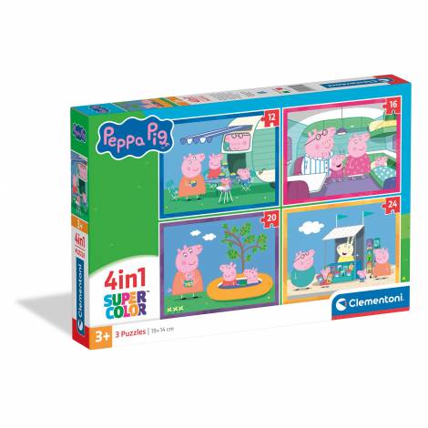 Clementoni Παζλ 4 σε 1 Super Color Peppa Pig